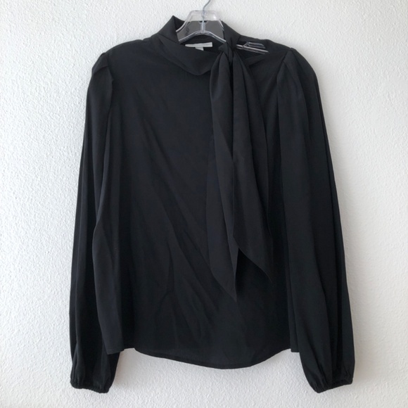 PROLOGUE Black High Neck Blouse with Puff Sleeves SZ XS Lightly Worn - Picture 3 of 4